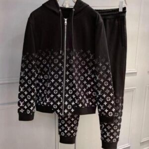 CONJUNTO - Lv Monogram Fleece Full - PRETO/CINZA